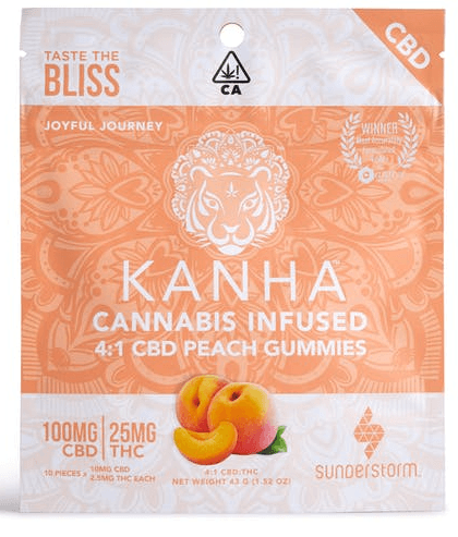 Kanha - G.A.D. - Peach Gummies 4:1 CBD