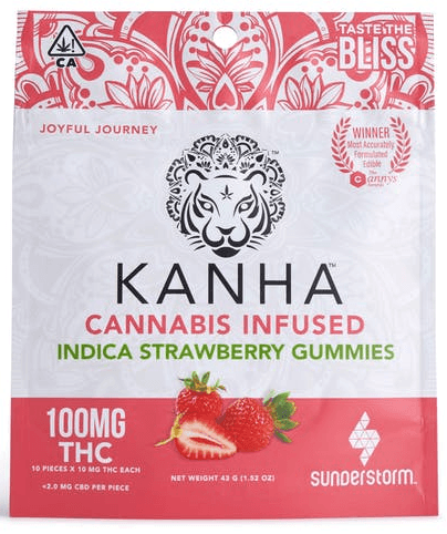 Kanha - G.A.D - Strawberry Gummies Indica 100mg