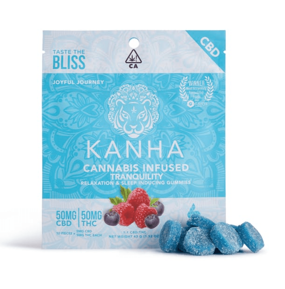 Kanha - 1:1 Blue Raspberry Tranquility Gummies